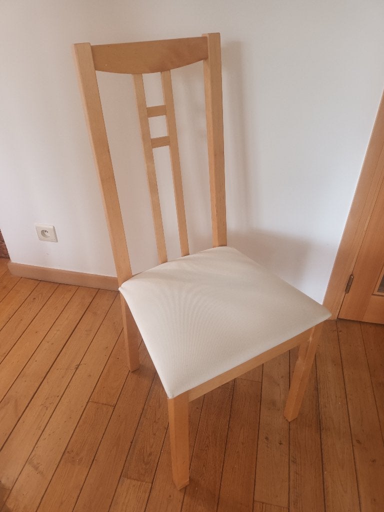 8 ARON eetkamerstoelen, Ophalen, Hout, Gebruikt, Wit