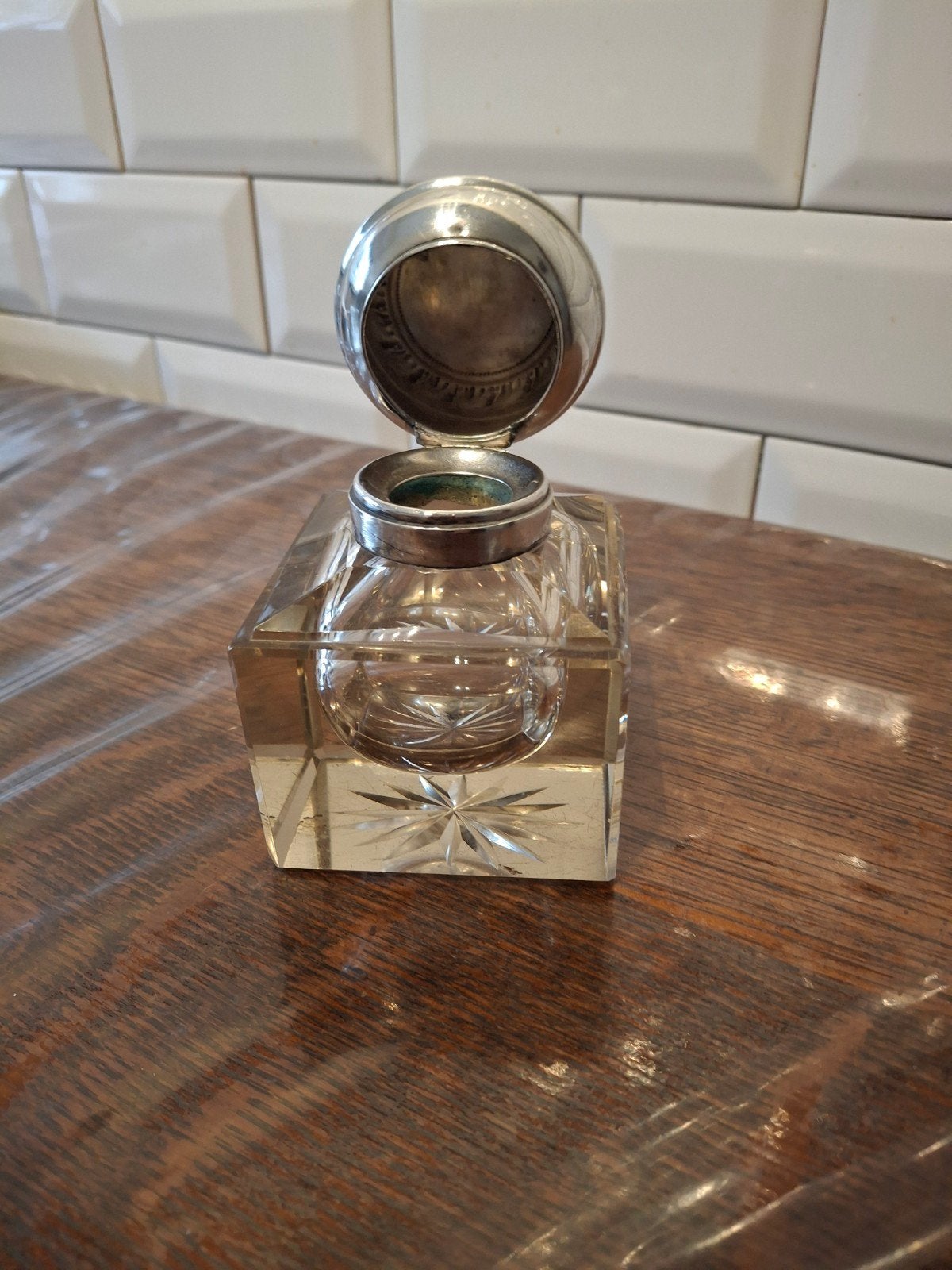 antieke inktpot zilver 800, Antiek en Kunst, Ophalen