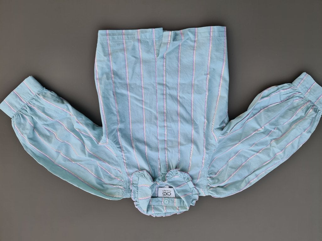 licht blauw-groene blouse, CKS, 140, Ophalen, Zo goed als nieuw