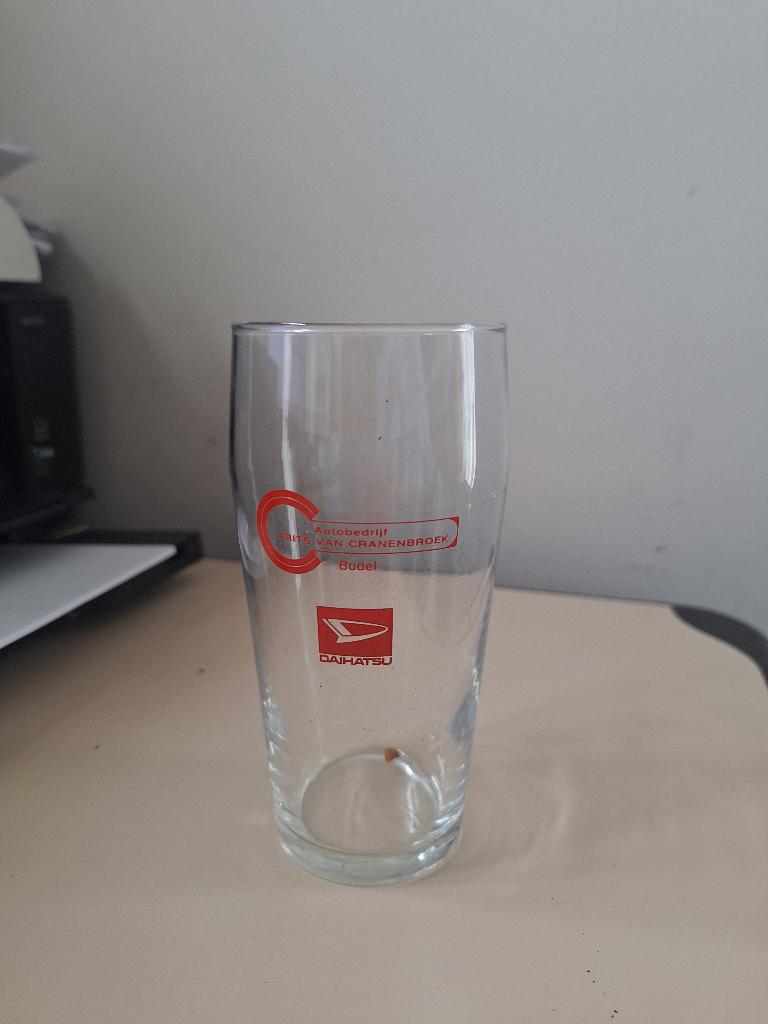 glas bierglas fluitje autobedrijf van cranenbroek, Ophalen of Verzenden, Zo goed als nieuw, Glas, Glas of Glazen