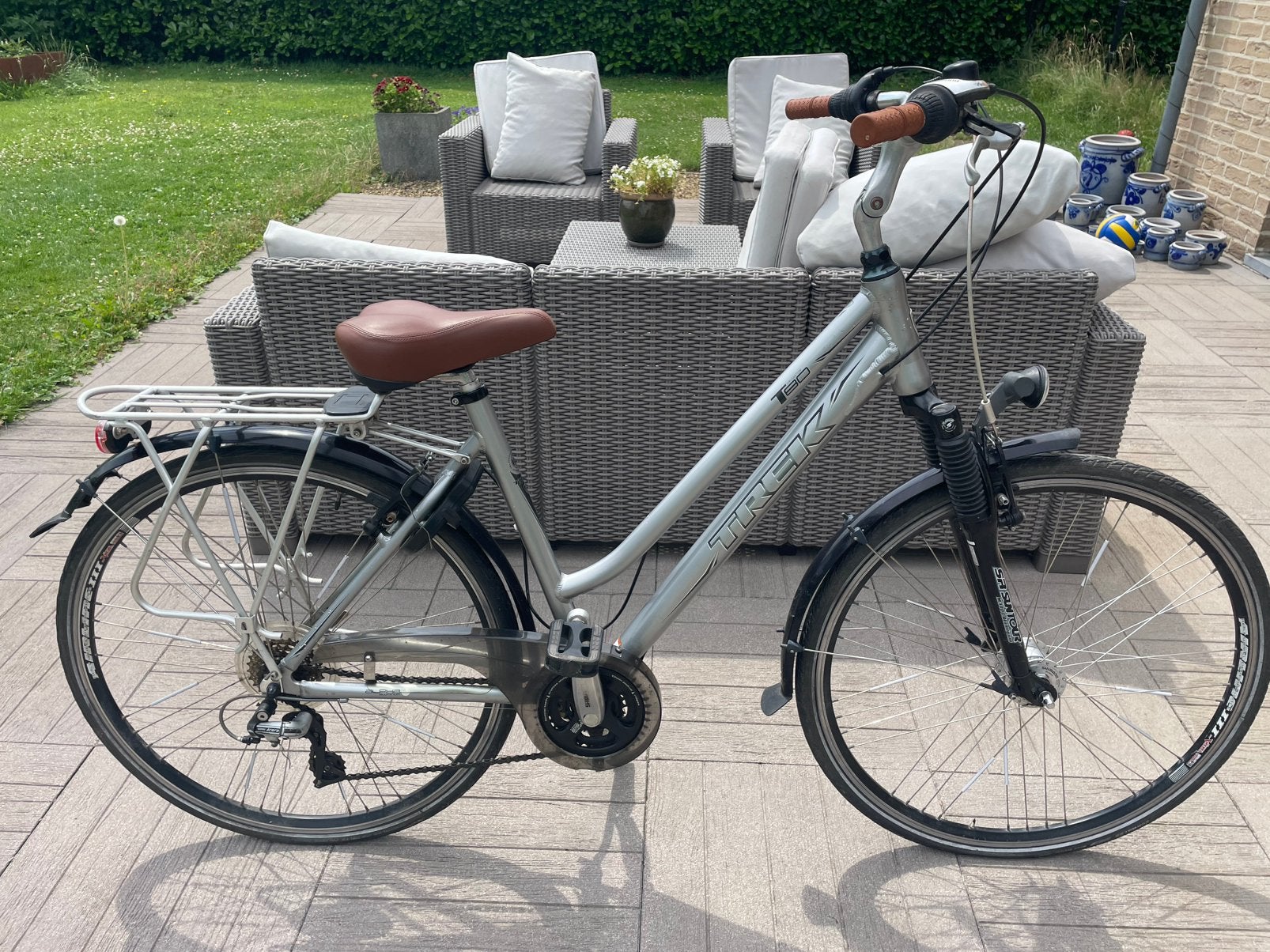 Trek navigator T80 damesfiets (h 50), Ophalen, Gebruikt, Velgrem, Versnellingen