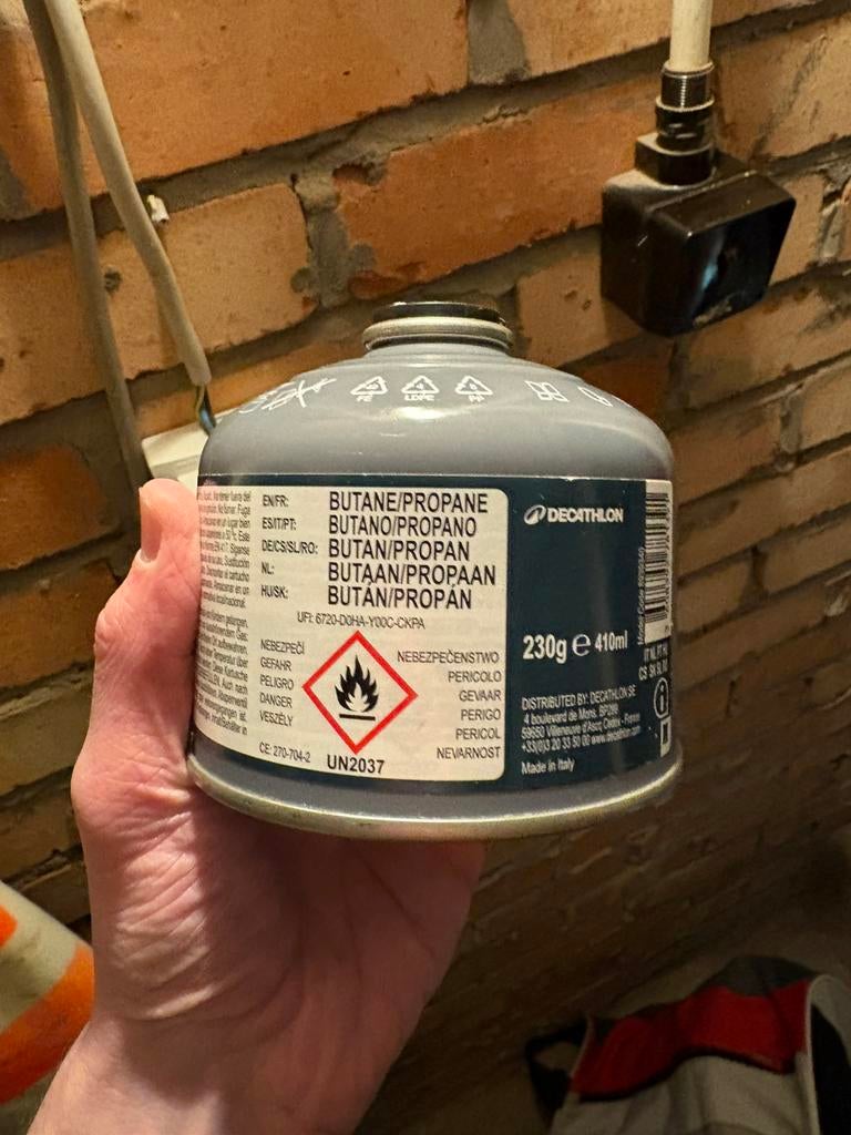 Decathlon butaan gas fles kamperen, Ophalen, Nieuw