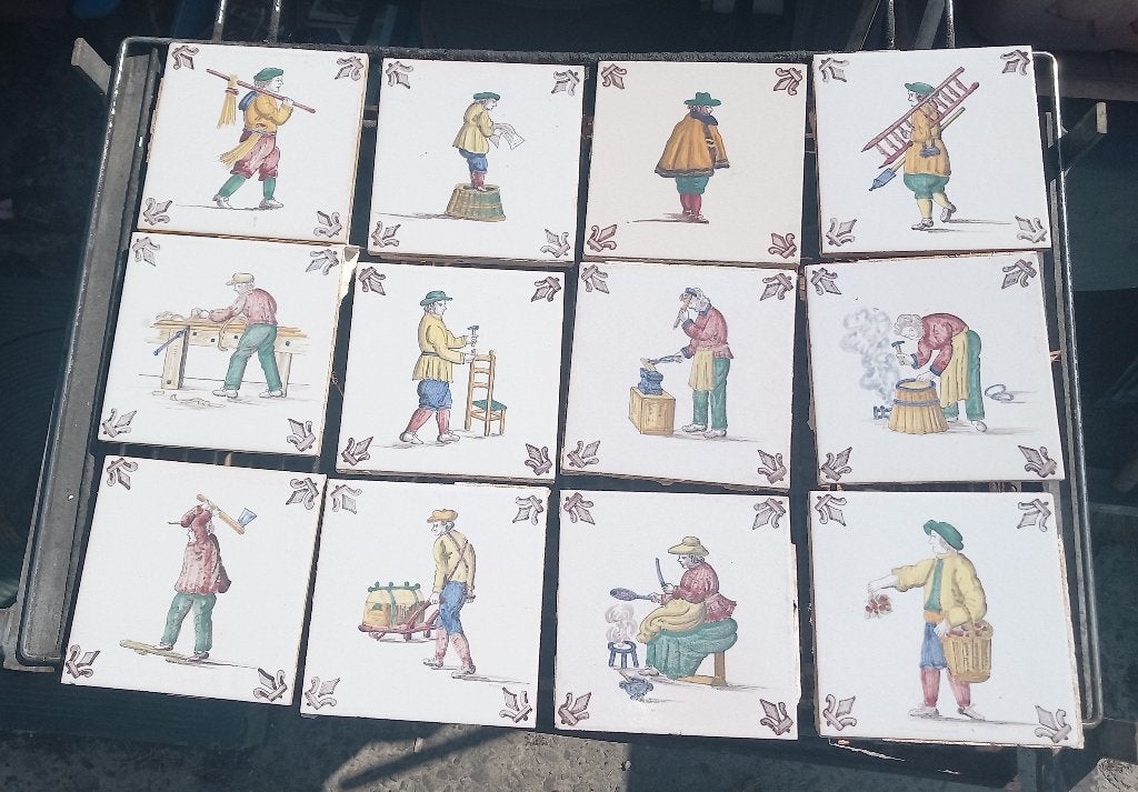 Lot de 12 carrelages, carreaux, pistrelles, Enlèvement