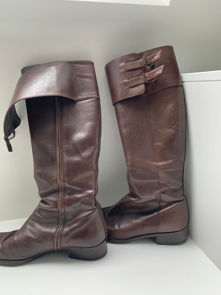Dames laarzen “ Ralph lauren “, warme bruine kleur, maat 39,, Ophalen, Hoge laarzen, Bruin, Gedragen
