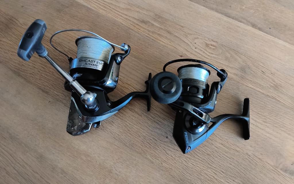 Penn Conflict 5000.Daiwa Emcast Evo 5500., Ophalen of Verzenden, Gebruikt, Molen