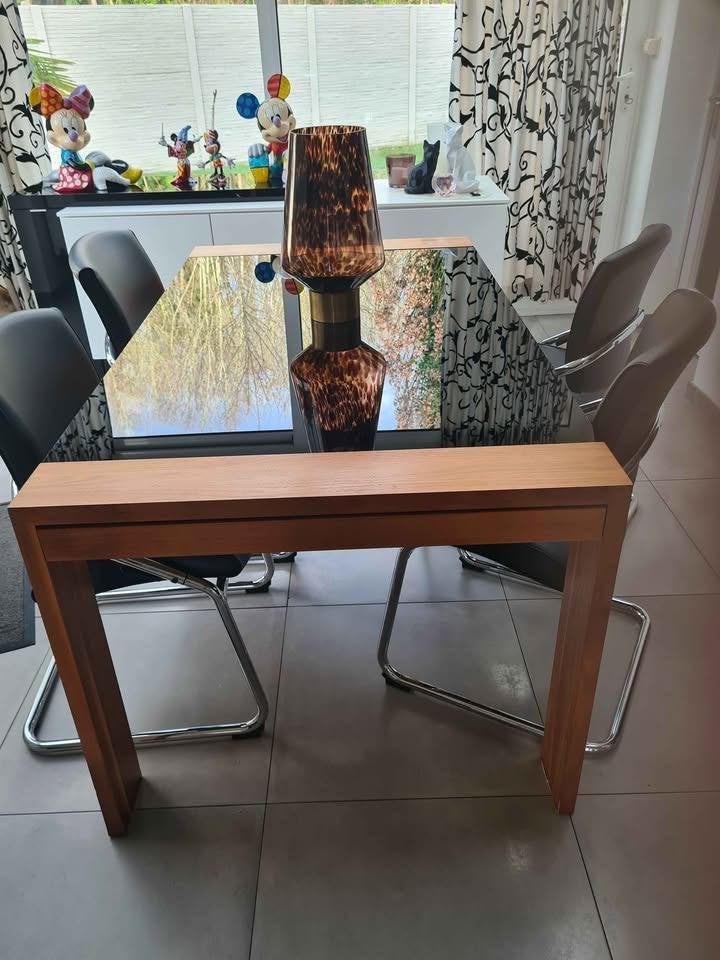 Hulsta tafel en 4 stoelen - TAFEL GERESERVEERD, Ophalen, Gebruikt, 50 tot 100 cm, Glas