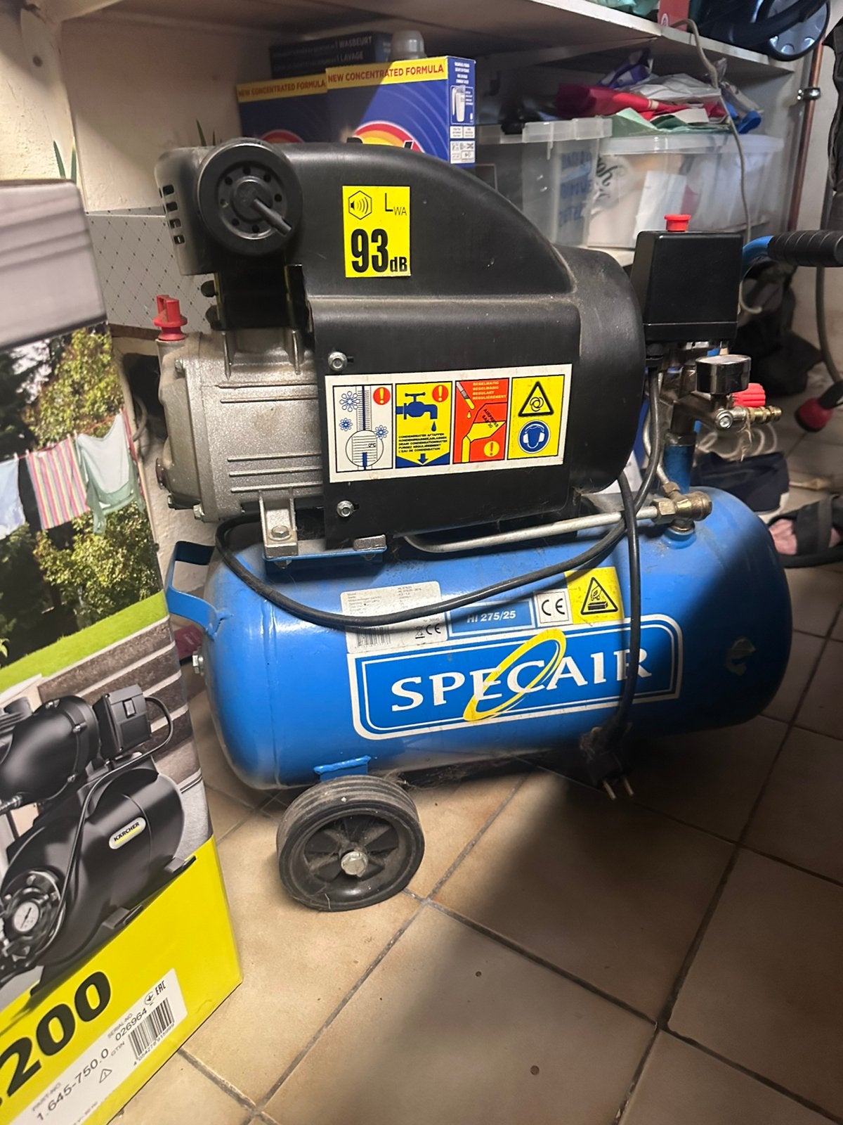 Specair compressor 25L – 275 l/min – zo goed als nieuw, Ophalen, Zo goed als nieuw