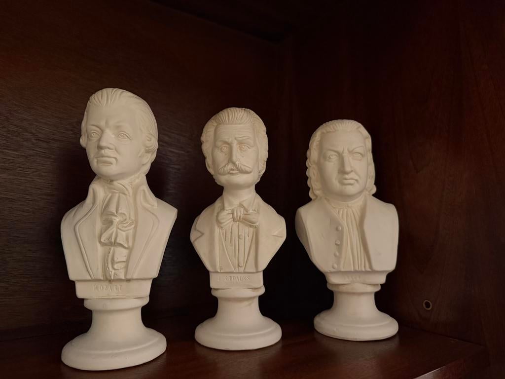 Bustes van Mozart, Strauss en Bach, Antiek en Kunst, Ophalen