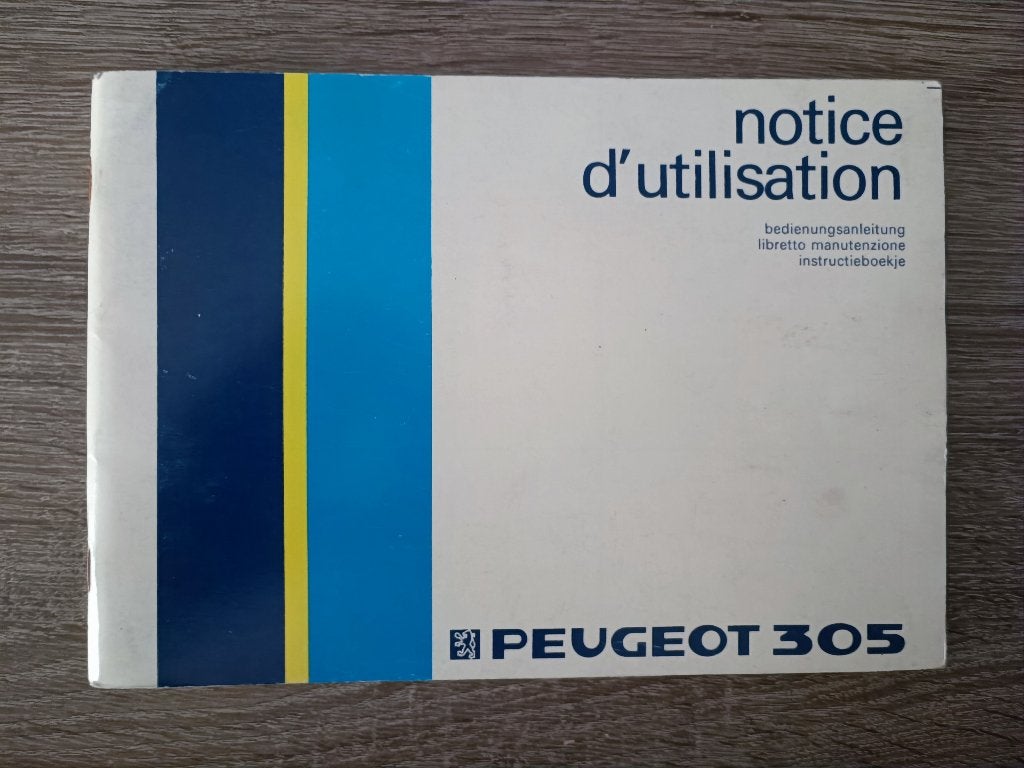 Notice d'utilisation Peugeot 305 du 09.1984, Enlèvement
