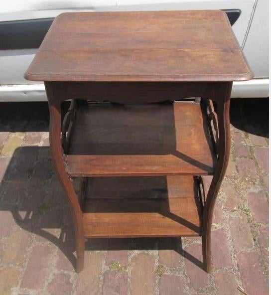 Mooi Retro Houten Tafeltje met 3 verdiepen - 55x44x83, Ophalen of Verzenden, Huis en Inrichting