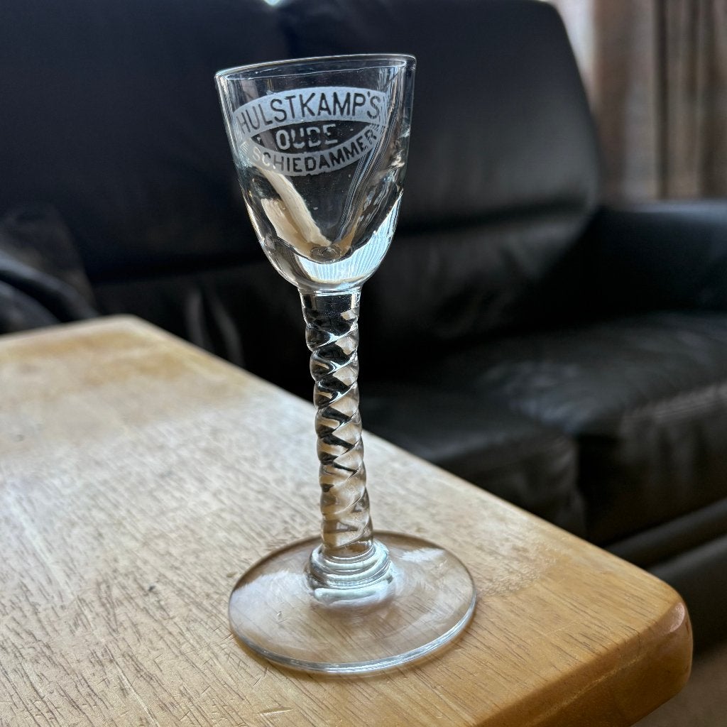Verre à gin Hulstkamp's Oude Schiedammer, Enlèvement ou Envoi, Utilisé, Verre ou Verres, Autres marques