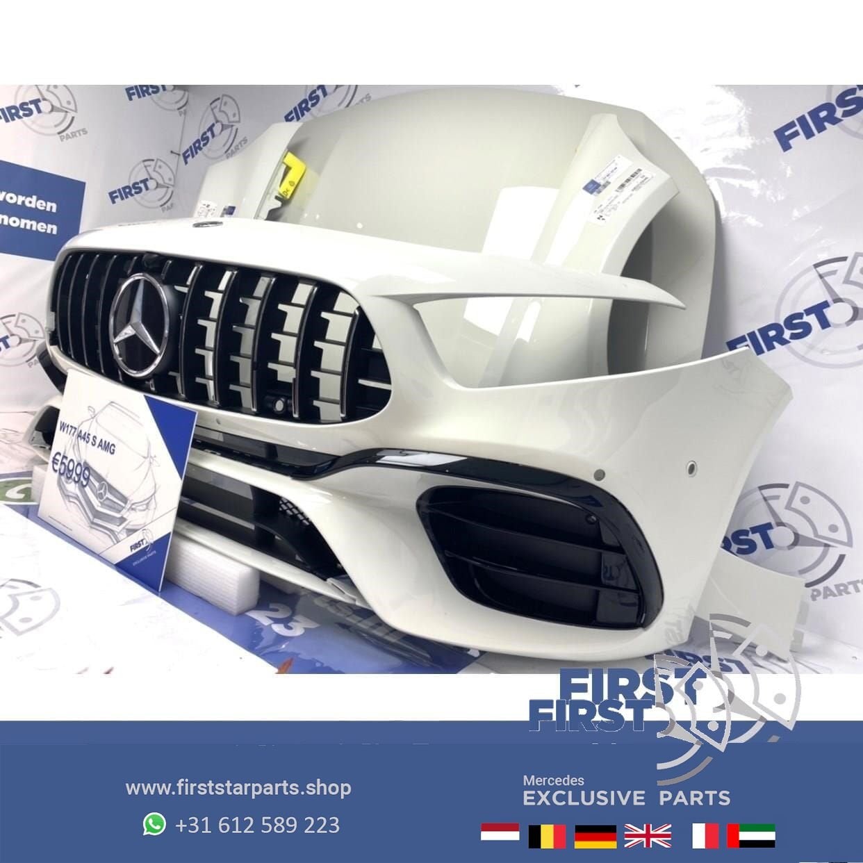 2021 W177 V177 A45S A45 A KLASSE AMG VOORKOP WIT GT 2018-202, Gebruikt, -, Voor, Ophalen of Verzenden