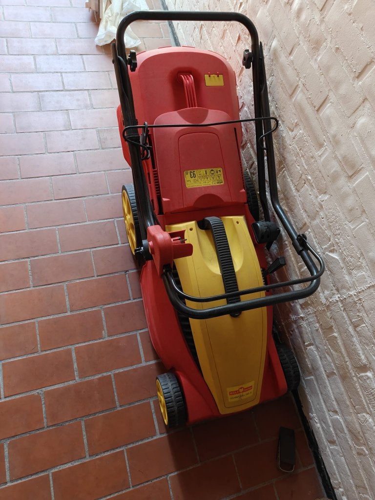 grasmachine, Ophalen, Cirkelmaaier, Gebruikt, Opvangzak