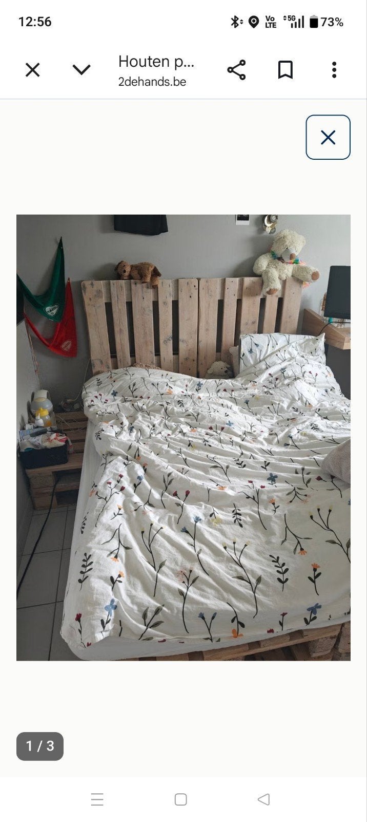 euro palet bed, Ophalen