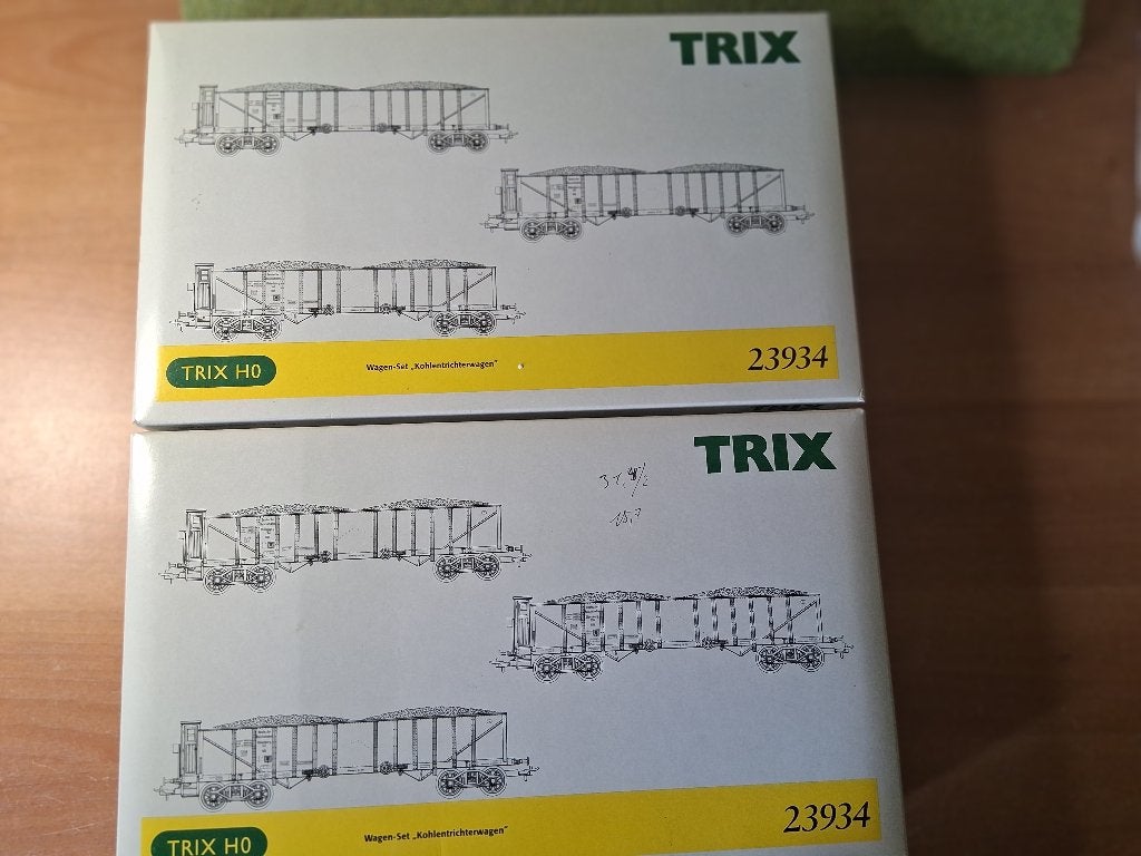 TRIX 2x set steenkoolwagens 23934, Treinset, Gelijkstroom, Trix, Nieuw