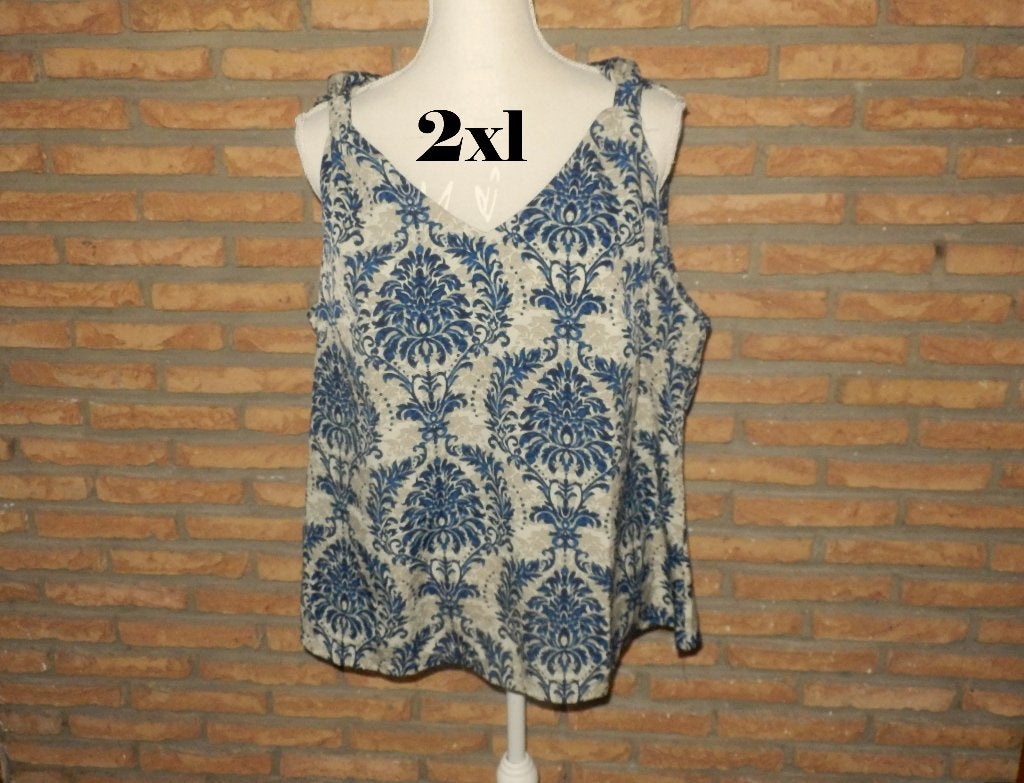 (155)- top femme t.2xl bleu gris - shein -, Blauw, Maat 42/44 (L), Ophalen of Verzenden, Zo goed als nieuw