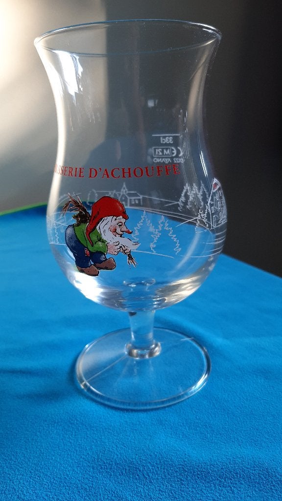 Chouffe bierglas 33 cl — Brasserie d'Achouffe, Verzamelen, Biermerken, Ophalen, Zo goed als nieuw, Glas of Glazen
