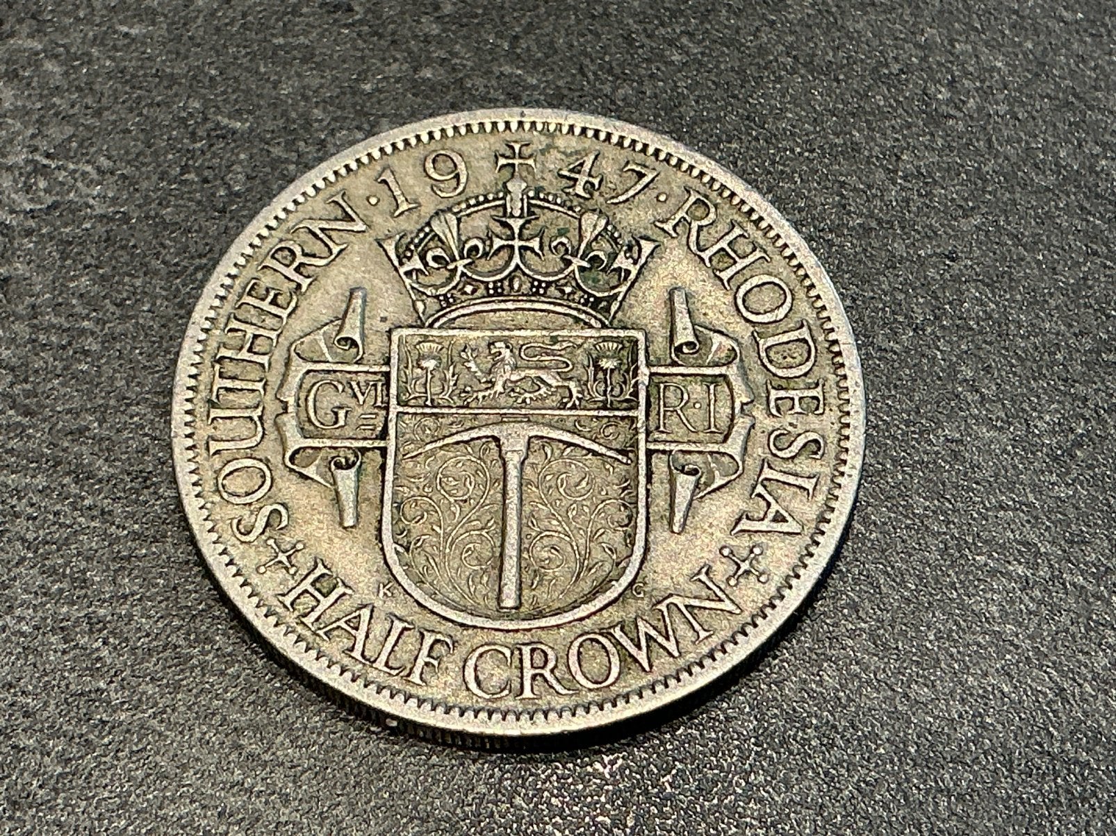 1/2 couronne de Rhodésie du Sud 1947, Timbres & Monnaies, Monnaies | Afrique, Enlèvement ou Envoi