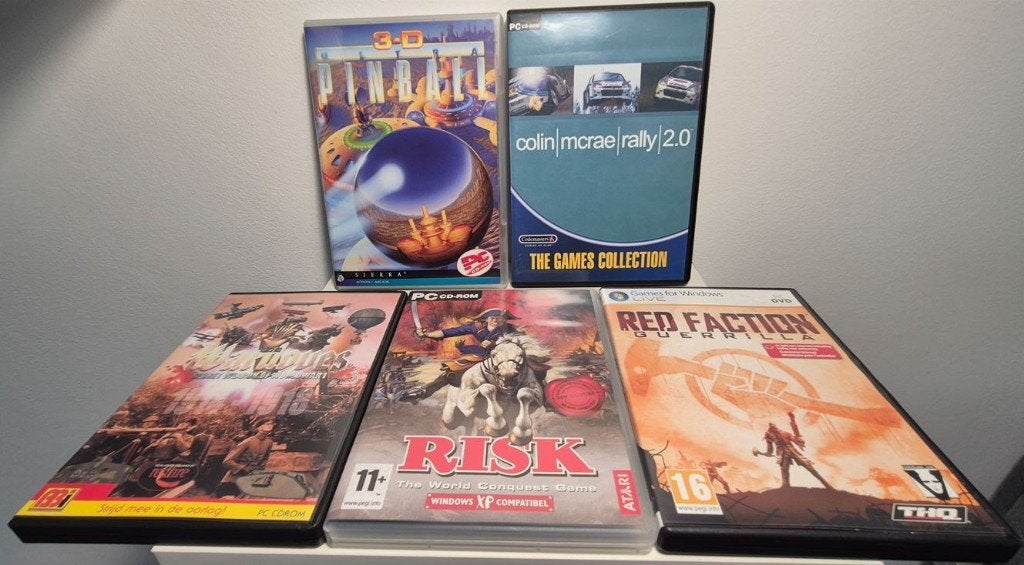 Retro PC Games (5x, o.a. 3D Pinball, Colin McRae, Risk,...), Ophalen of Verzenden, Gebruikt