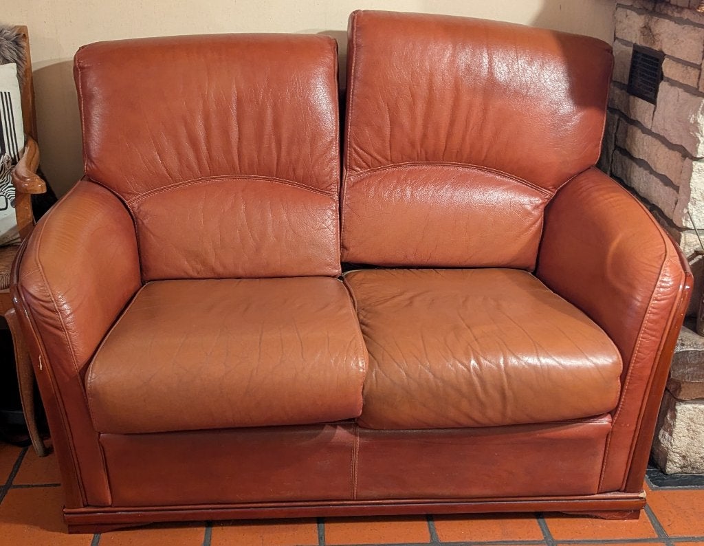 Canapé 2 places en cuir, 75 à 100 cm, Moins de 150 cm, Banc droit, Enlèvement