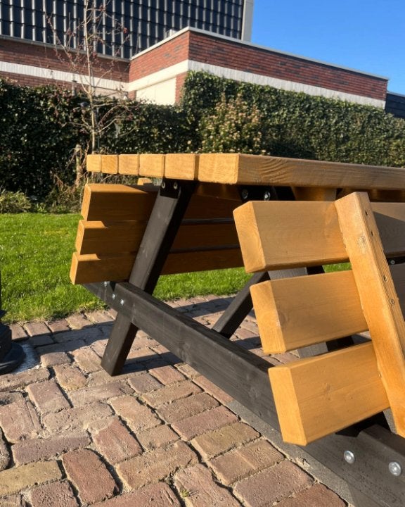 zwart/bruine picknicktafels - nieuw, Nieuw, Ophalen of Verzenden, Inklapbaar, Rechthoekig