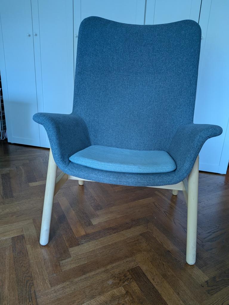 Fauteuil IKEA VEDBO – Bleu, Maison & Meubles, Comme neuf, Enlèvement, Tissus, Bleu