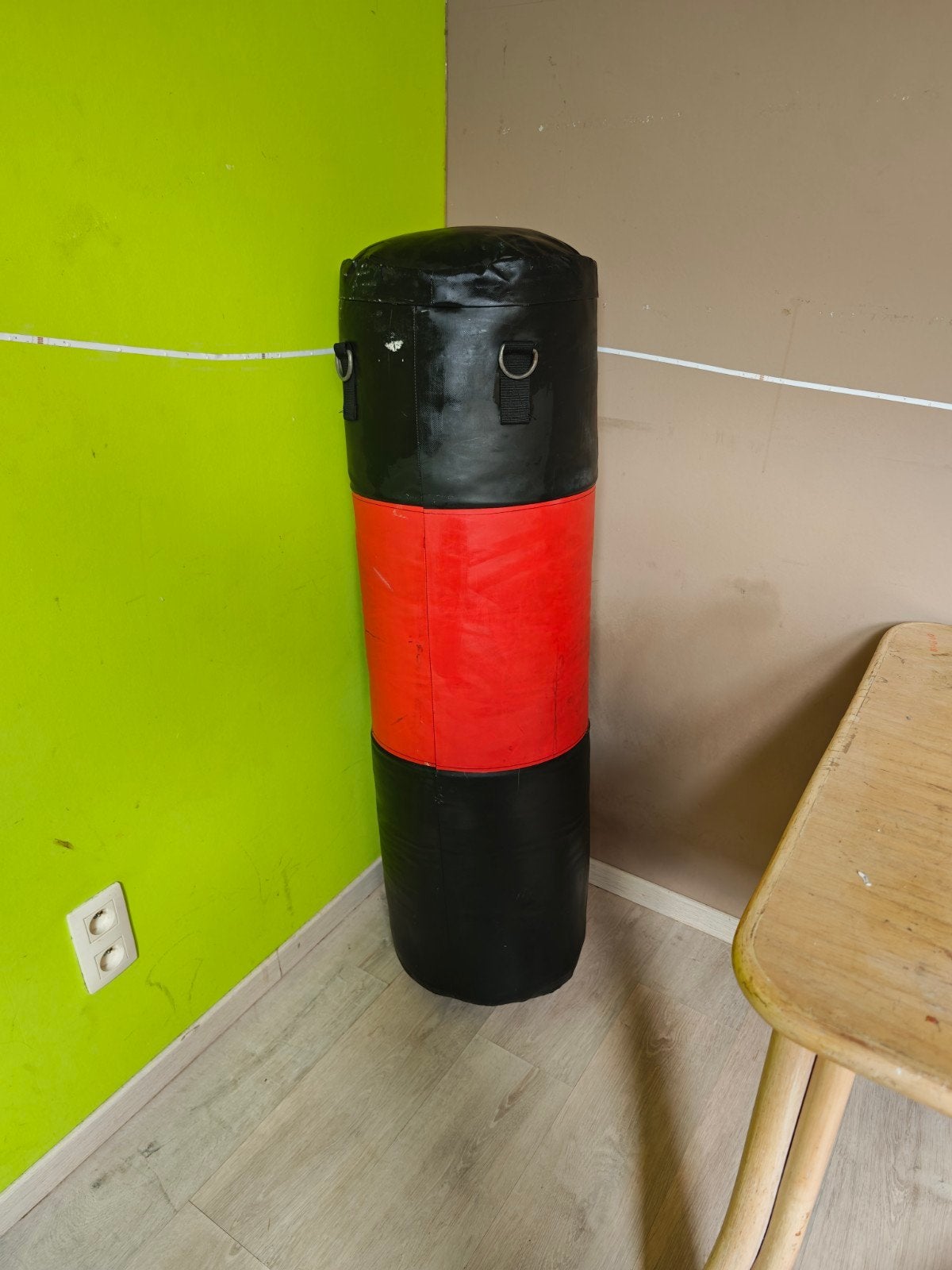 Sac de boxe vintage en cuir Super Pro (cuir véritable) — Exc, Sports & Fitness, Enlèvement, Comme neuf, Sac de boxe