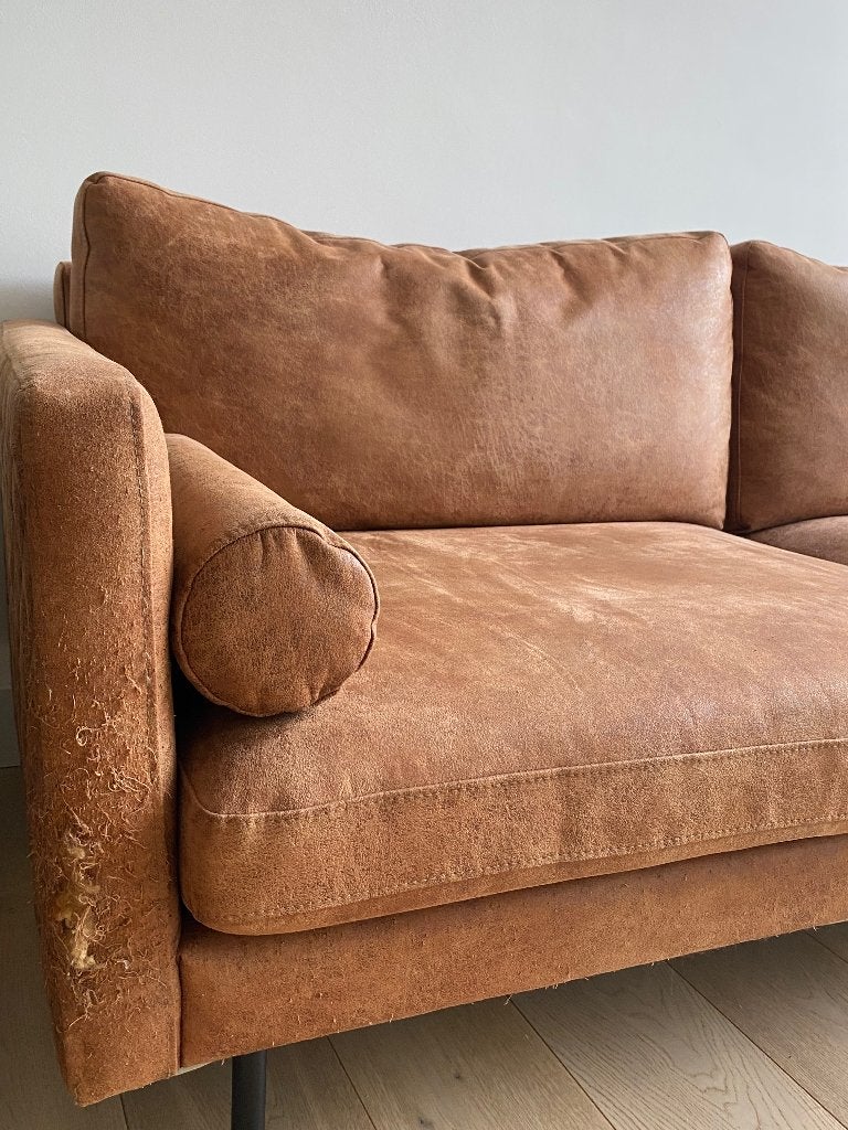 Cognac kleurige sofa GRATIS, Ophalen, Kunststof, Gebruikt, 150 tot 200 cm