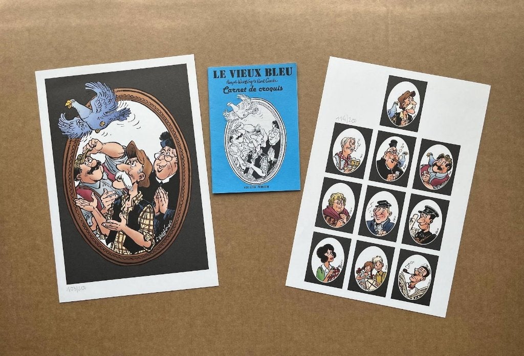 Le vieux bleu + Ex-libris + Carnet de croquis - Walthéry, Enlèvement ou Envoi