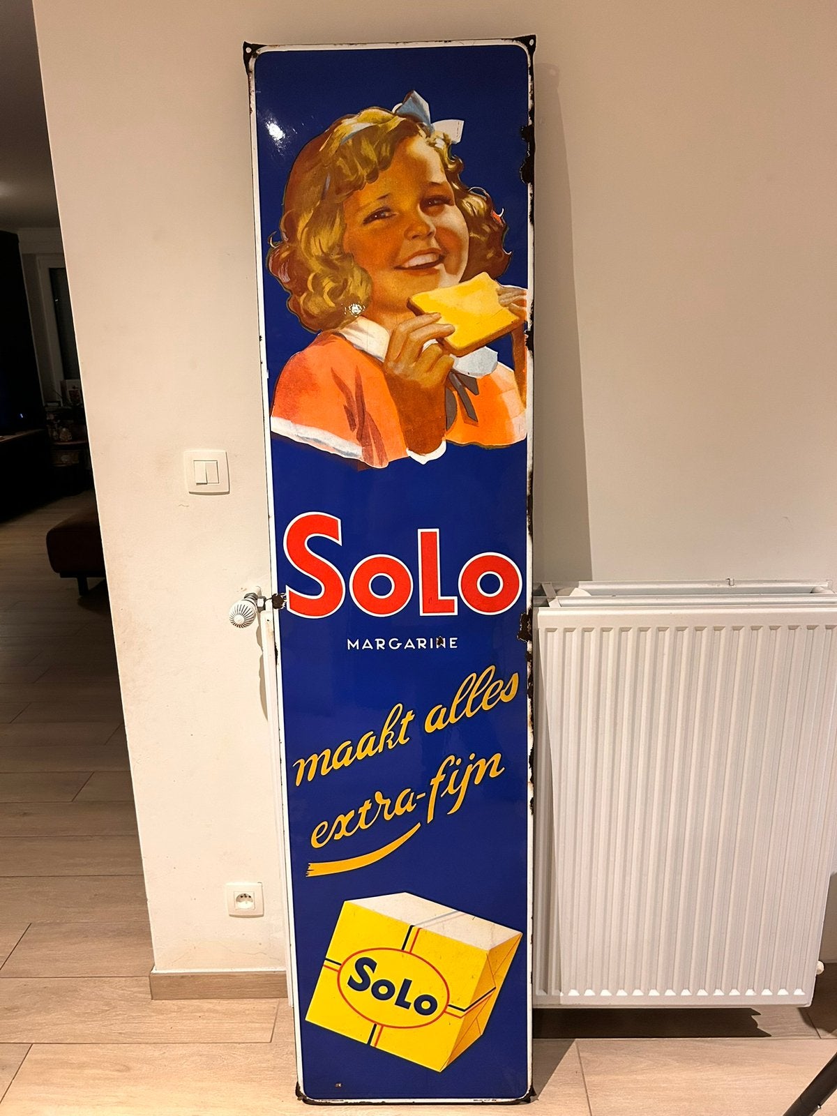 Solo emaillebord, Verzamelen, Merken en Reclamevoorwerpen, Ophalen, Zo goed als nieuw