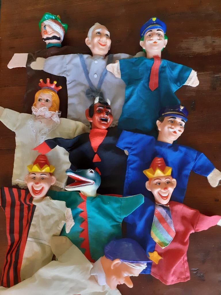 Retro handpoppen poppenkastpoppen ( P ), Verzamelen, Ophalen of Verzenden