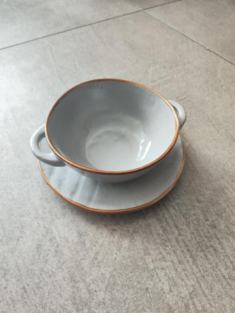 Novità Home soepkom met schotel - Handbeschilderd - Italiaan, Ophalen