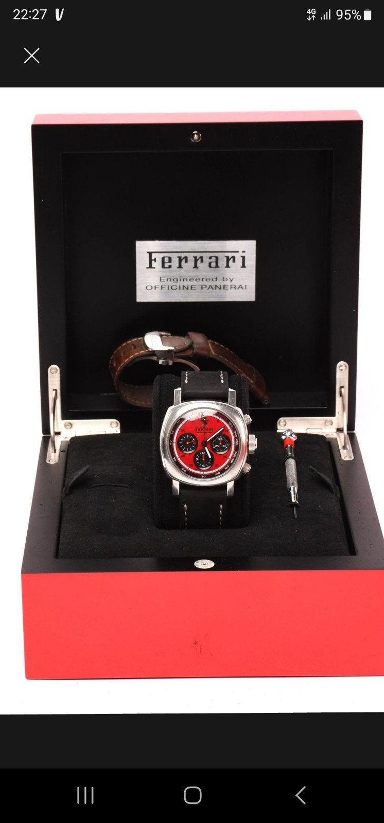 Panerai ferrari, Enlèvement, Cuir