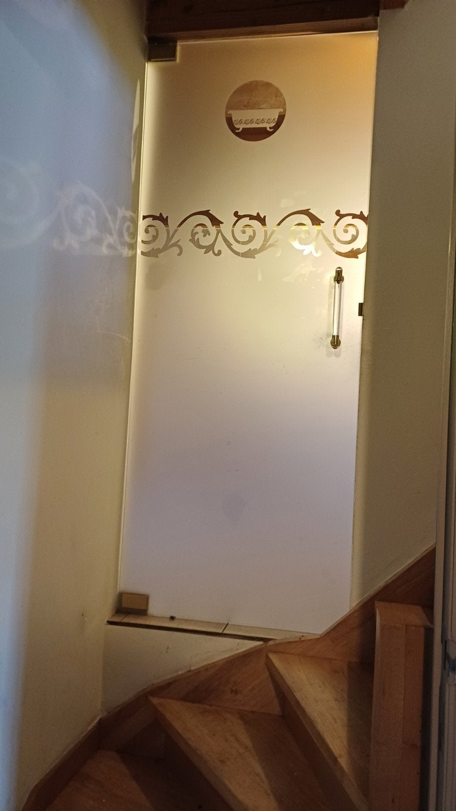 glazen badkamerdeur, Ophalen, Glas