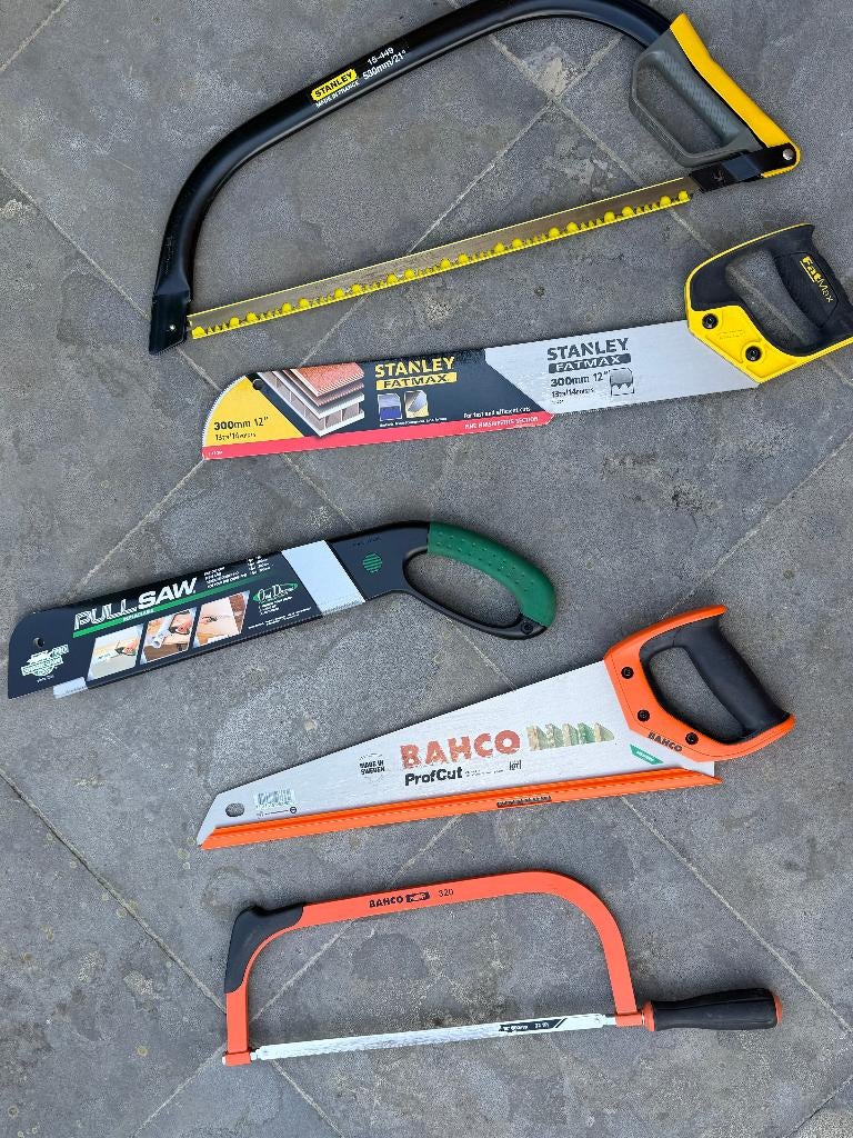 Lot handzagen stanley en bahco, Ophalen, Zo goed als nieuw, Handzaag, Stanley