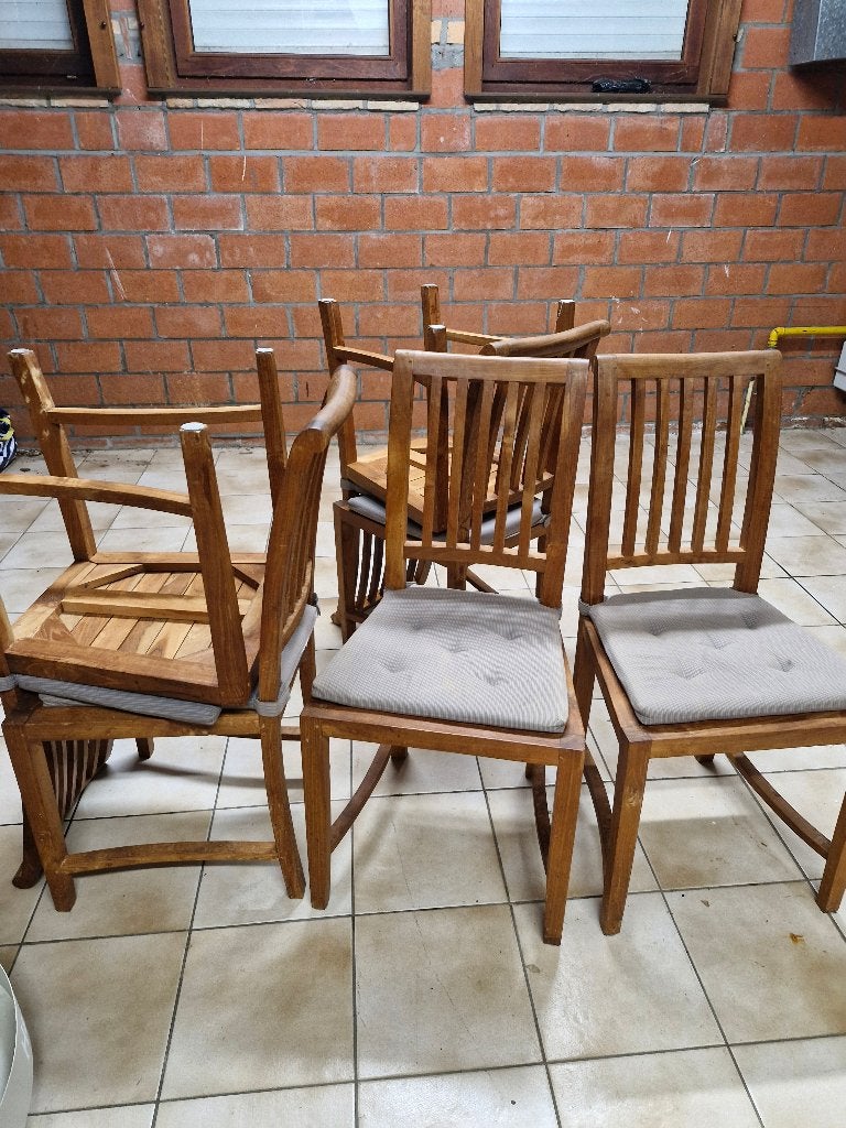 6 chaises en bois, Brun, Enlèvement, Bois, Cinq, Six Chaises ou plus