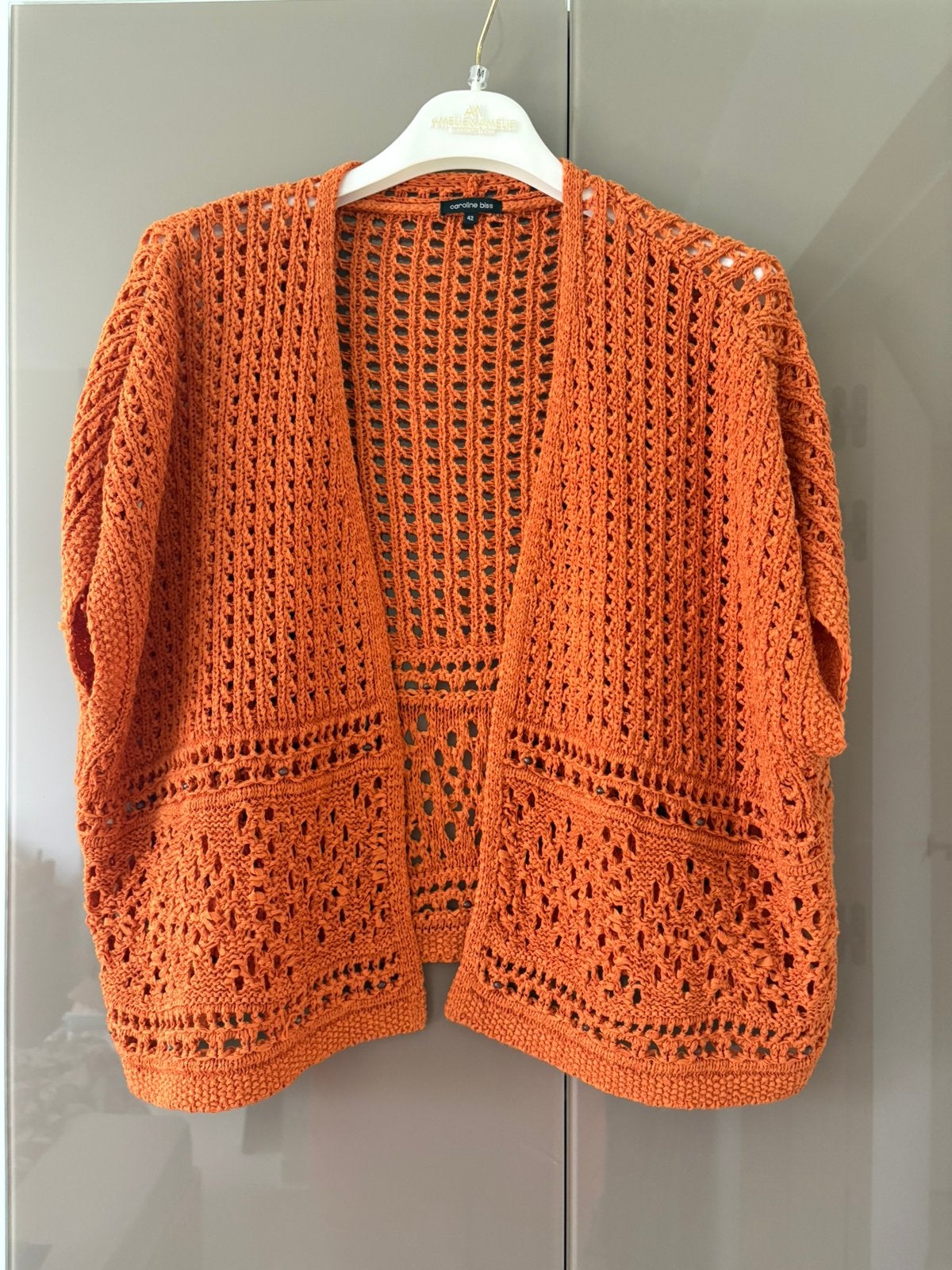 Caroline Biss gilet roestkleur met parels, Ophalen of Verzenden, Zo goed als nieuw, Maat 42/44 (L), Overige kleuren
