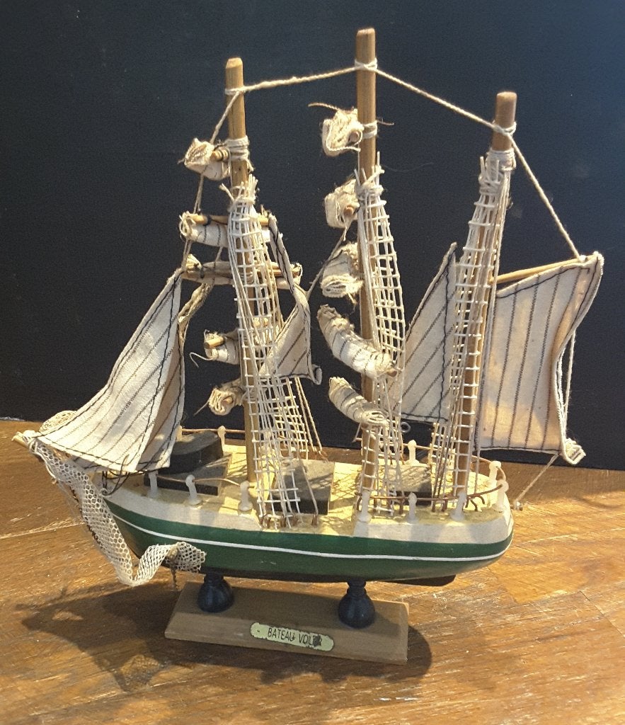 Oud miniatuur driemaster, Ophalen of Verzenden