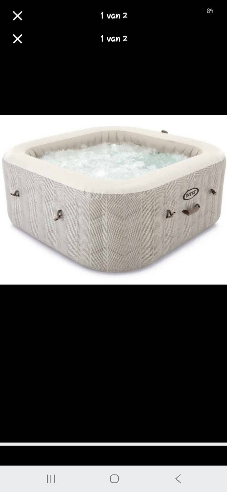 Intex PureSpa Chevron Deluxe Square (6 Pers), Tuin en Terras, Bubbelbaden en Hottubs, Zo goed als nieuw, Opblaasbaar, Afdekzeil