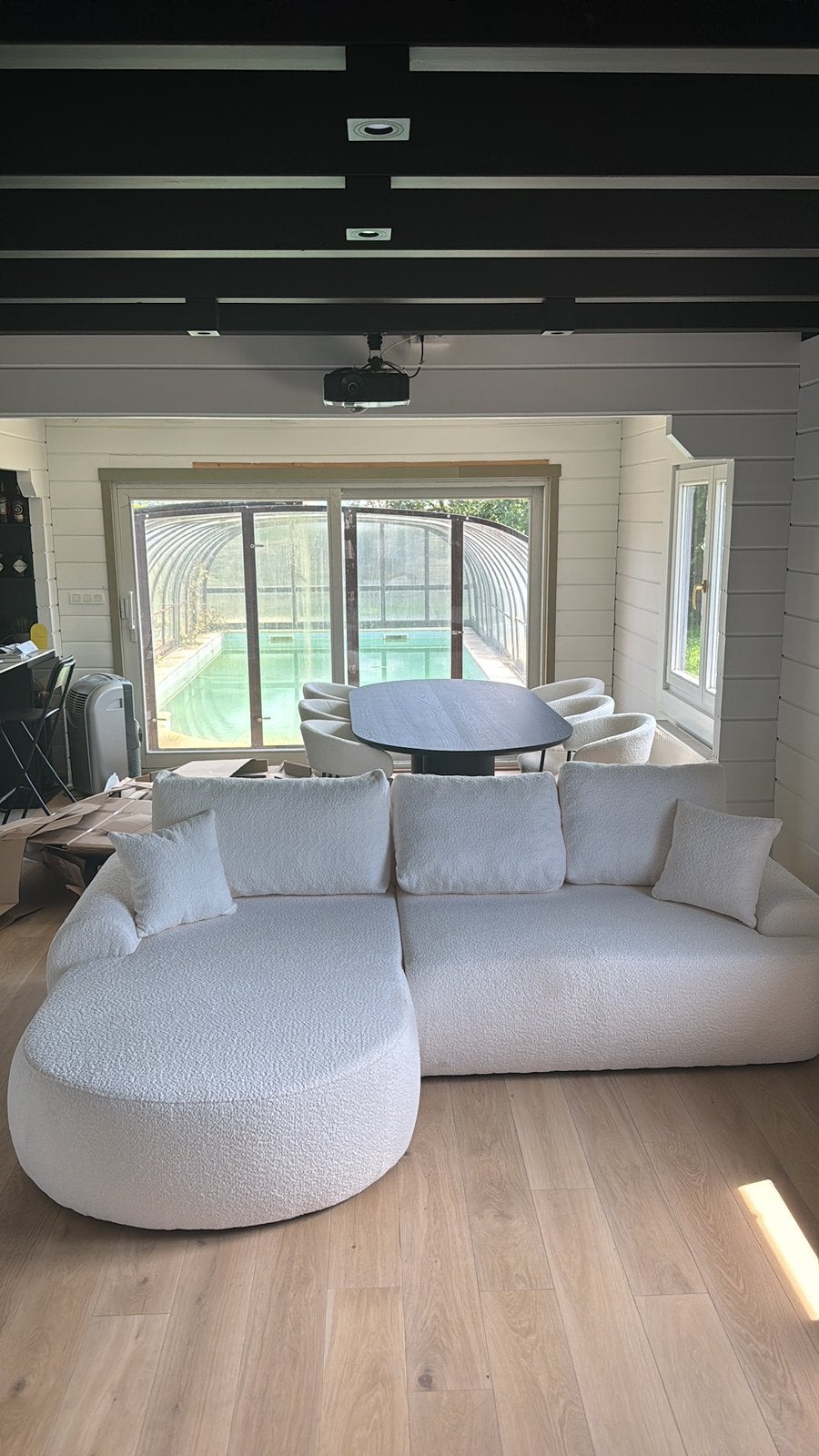 Sofa bouclé ivoor, Ophalen, Zo goed als nieuw