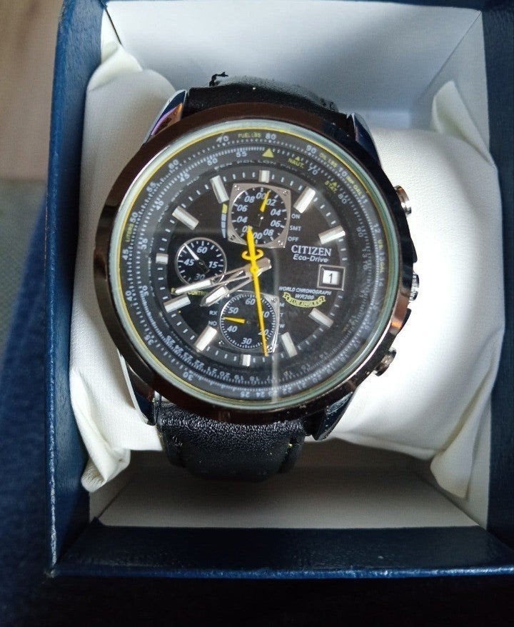 Montre Citizen Chronograph pour homme, Enlèvement ou Envoi, Cuir, Citizen, Acier
