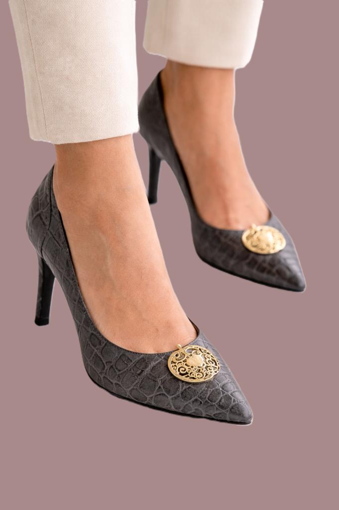 Elegante pumps La Pomme de Loveley maat 37,5, Ophalen of Verzenden, Grijs, Gedragen, Pumps