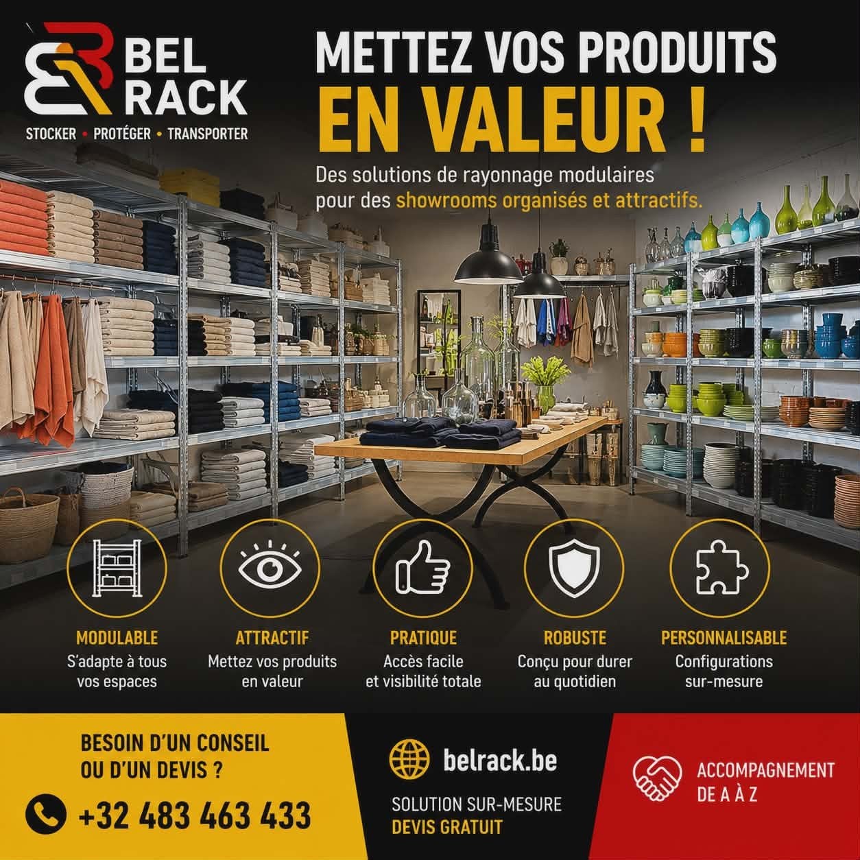 BELRACK | Fournisseur Officiel de Rayonnage & Étagères  Pro, Enlèvement ou Envoi, Belrack, Belgique, Métal
