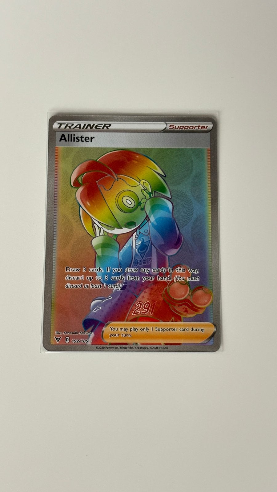 Carte Pokémon Trainer Allister 192/185 en parfait état, Hobby & Loisirs créatifs, Enlèvement ou Envoi, Neuf, Cartes en vrac, Foil