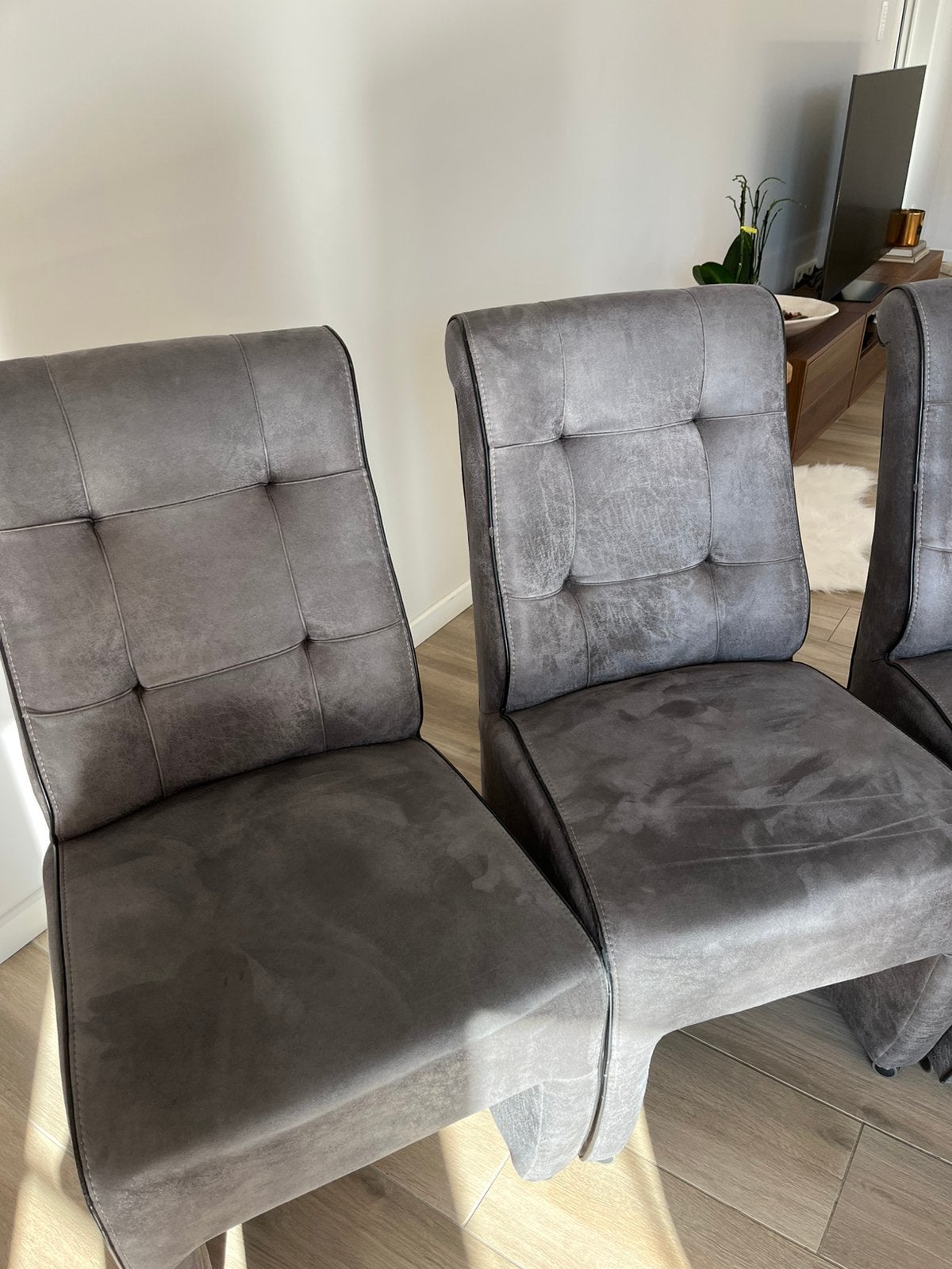 Eetkamerstoelen, Ophalen, Gebruikt, Grijs, Vijf, Zes of meer stoelen
