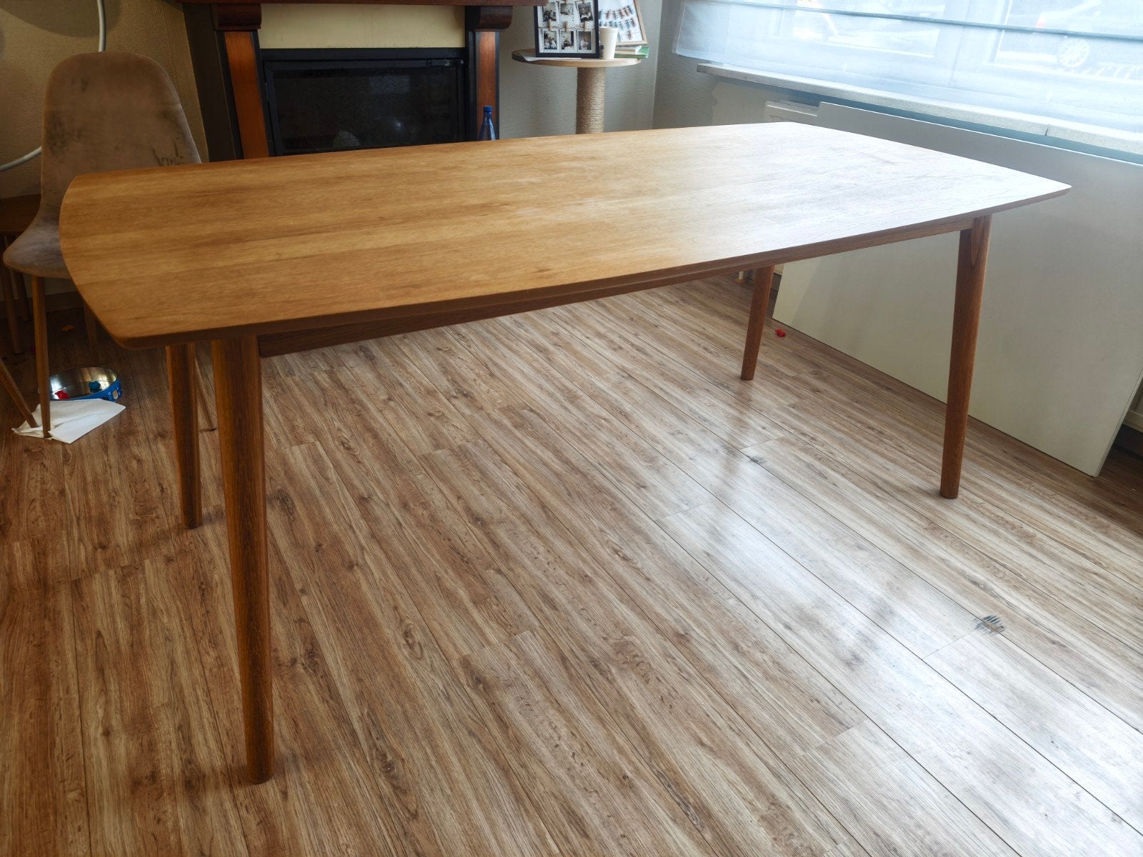 table scandinave bois clair 1, 150 à 200 cm, Enlèvement, Utilisé, Rectangulaire