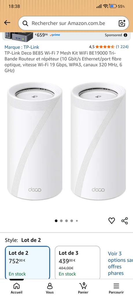 Tp link BE85 wifi 7, Enlèvement ou Envoi