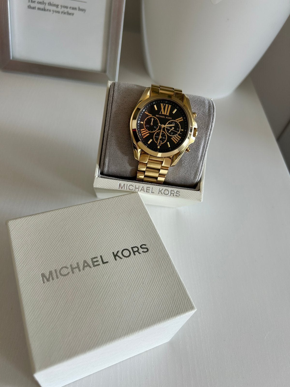 Michael Kors herenhorloge – Goudkleurig – Zo goed als nieuw, Enlèvement, Comme neuf