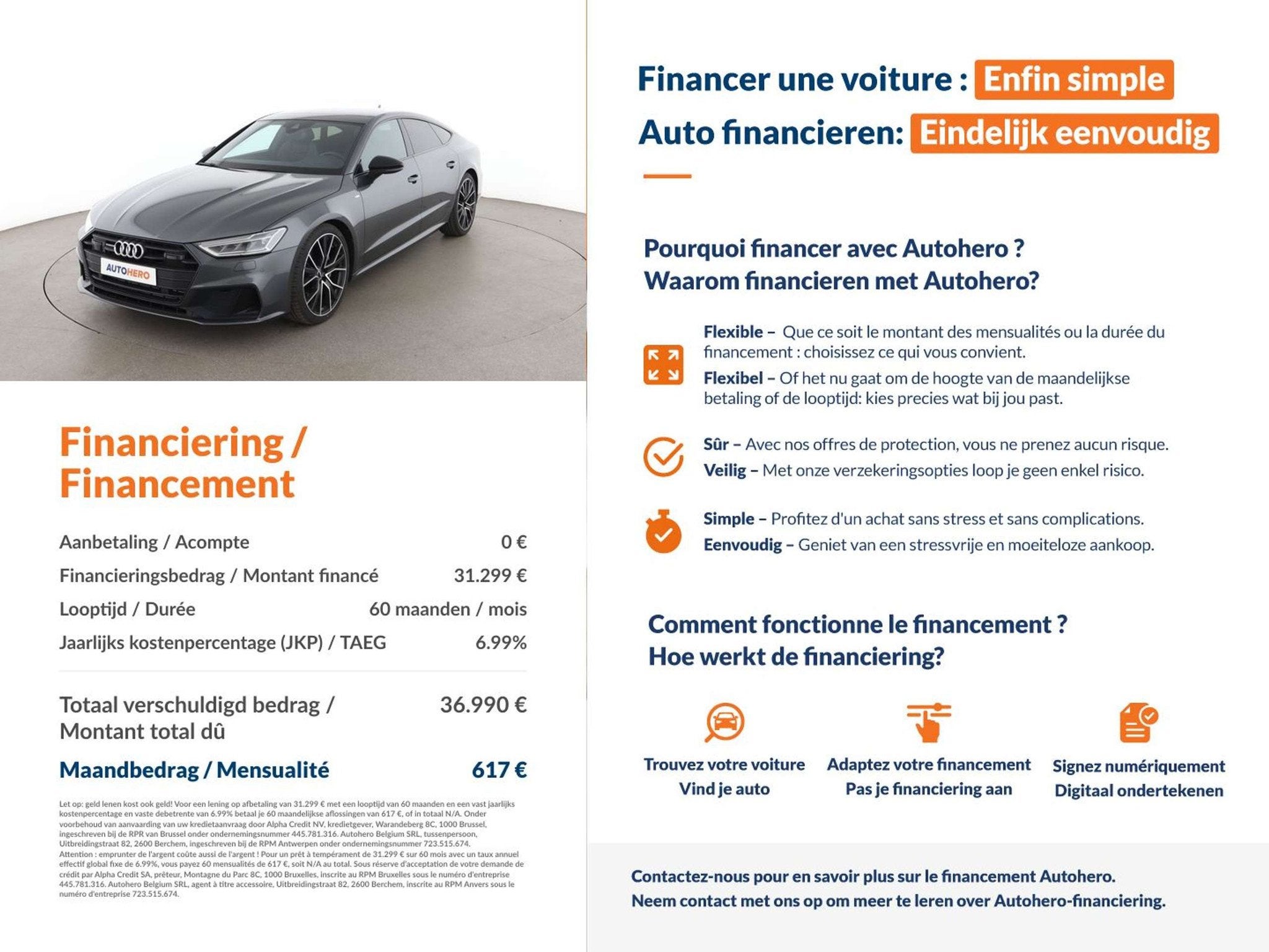 Audi A7 45 TDI Mild-Hybrid quattro S line (bj 2020), Auto's, Gebruikt, 170 kW, Leder, 192 g/km