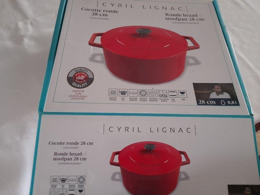 Cyril Lignac - Ovenschotel - Sauteuse - 25cm - 2,9L, Ophalen, Zo goed als nieuw, Gietijzer, Koekenpan of Braadpan